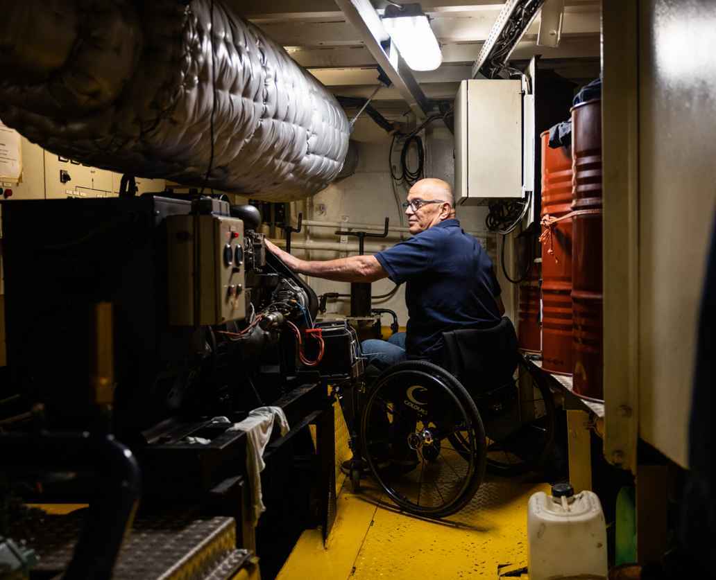 Peter van't Wout (NL) , fondateur de la Fondation Zeeland qui a transformé un bateau pour l'adapter aux personnes handicapées. Photo: Jurre Rompa.