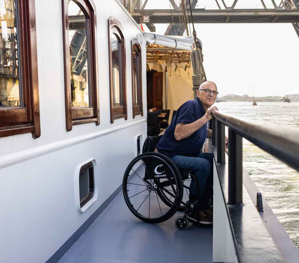 Peter van't Wout (NL) ; Fondateur de la Fondation Zeeland qui a transformé un bateau pour l'adapter aux personnes handicapées. Photo: Jurre Rompa.